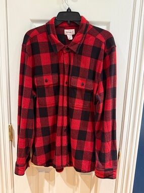 For The Republic Red & Black Plaid Button-Down Shirt